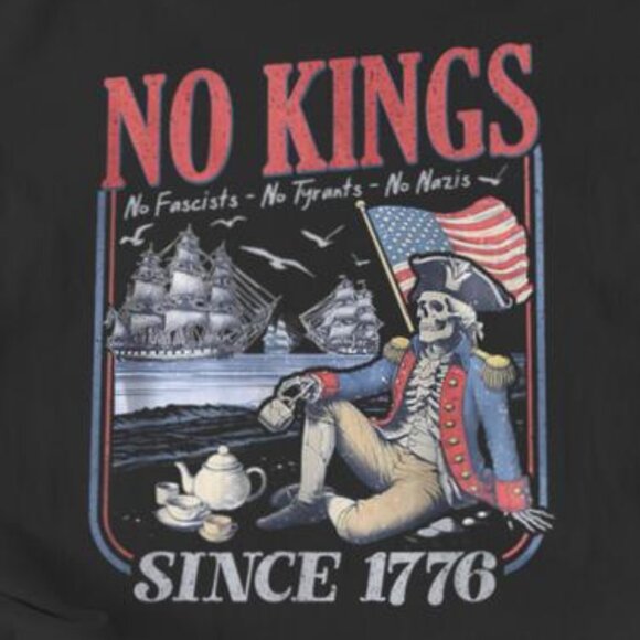Retro No Kings No Fascists Since 1776 T-Shirt 165 - Picture 2 of 5